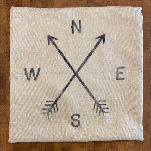 Other - Farmhouse Compass Pillow Cover